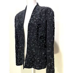 Montage collection by mon cheri jacket cardigan beaded black mock neck women' 14